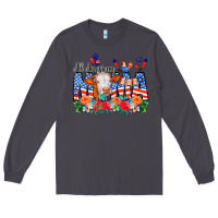 Smoke All American Mama Cow Flowers Long Sleeve Tee - CowCowDesign