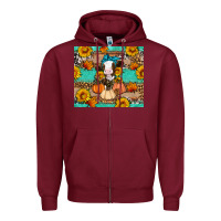 Burgundy Cow fall pumpkin Zipper Hoodie - Artiststas