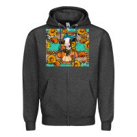Charcoal Heather Cow fall pumpkin Zipper Hoodie - Artiststas