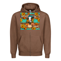 Chestnut Cow fall pumpkin Zipper Hoodie - Artiststas