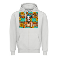 Dove Grey Cow fall pumpkin Zipper Hoodie - Artiststas