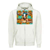 Oatmeal Heather Cow fall pumpkin Zipper Hoodie - Artiststas