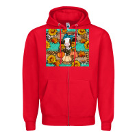 Red Cow fall pumpkin Zipper Hoodie - Artiststas