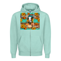 Seafoam Cow fall pumpkin Zipper Hoodie - Artiststas