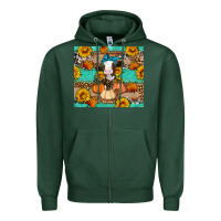 Sports Green Cow fall pumpkin Zipper Hoodie - Artiststas