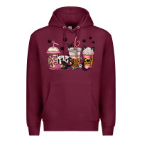 Burgundy cat mom coffee Premium Hoodie - Jasminsmagicworld