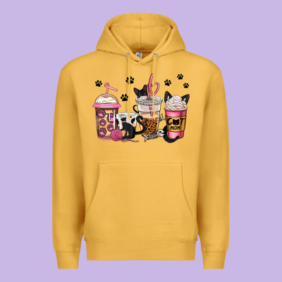 Cat Mom Coffee Premium Hoodie Designed By Jasminsmagicworld