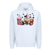 White cat mom coffee Premium Hoodie - Jasminsmagicworld