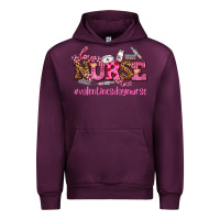 Mauve Wine nurse with valentines day element Urban Hoodie - AdoDesignShop