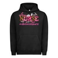 Pigment Black nurse with valentines day element Urban Hoodie - AdoDesignShop