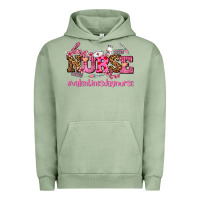 Pigment Oil Green nurse with valentines day element Urban Hoodie - AdoDesignShop