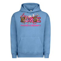 Pigment Pebble Blue nurse with valentines day element Urban Hoodie - AdoDesignShop