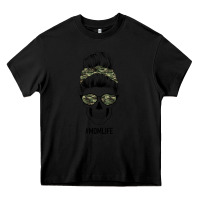 Black Camouflage Pattern Mom Skull Heavy Core Tee - Bettercallsaul