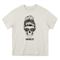 Cream Camouflage Pattern Mom Skull Heavy Core Tee - Bettercallsaul