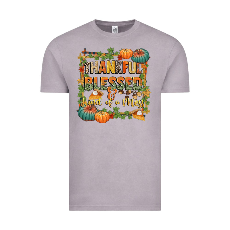 Thankful Blessed And Kind Of A Mess Vintage Tee by CowGirlArtShop | Teevron