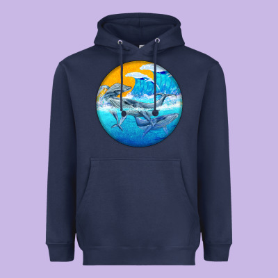 Humpback Whale Heavyweight Hoodie Designed By Barkaloodesign