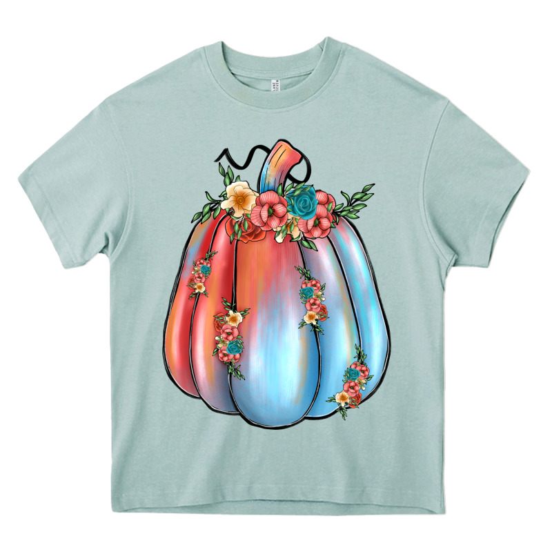 Flowers Pumpkin Heavy Core Tee by JahusDesignShop | Teevron