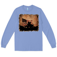 Colony Blue America Western Cowboy and Cowgirl Leopard Frame Long Sleeve Tee - CowCowDesign