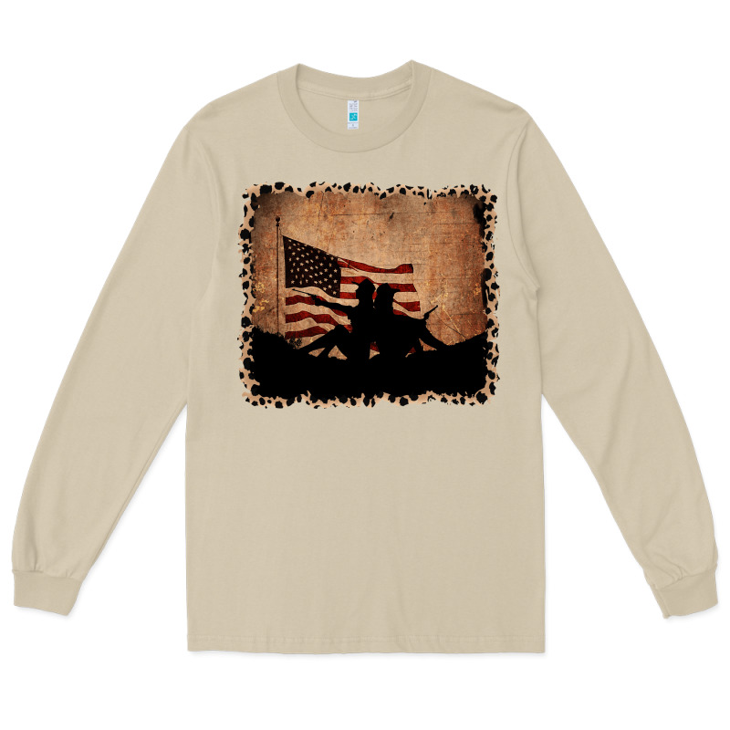 America Western Cowboy And Cowgirl Leopard Frame Long Sleeve Tee by CowCowDesign | Teevron