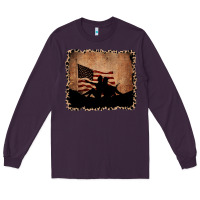 Plum America Western Cowboy and Cowgirl Leopard Frame Long Sleeve Tee - CowCowDesign