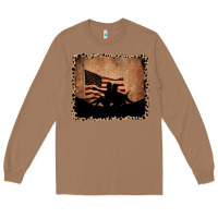 Toasted Coconut America Western Cowboy and Cowgirl Leopard Frame Long Sleeve Tee - CowCowDesign
