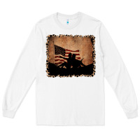 White America Western Cowboy and Cowgirl Leopard Frame Long Sleeve Tee - CowCowDesign
