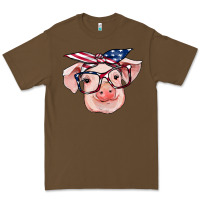 Cacao american flag with pig Premium Tee - RanaPortraitStore
