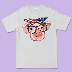 American Flag With Pig Premium Tee Designed By Ranaportraitstore