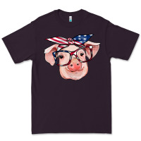 Plum american flag with pig Premium Tee - RanaPortraitStore