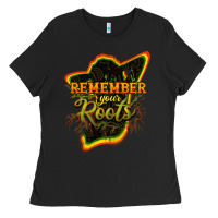 Black remember your roots Ladies Tee - NancyCooperArtShop