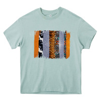 Western Cowhide Glitter Aztec Leopard Pattern Brushstroke Heavy Core Tee | Teevron