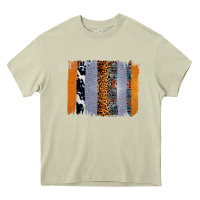 Mossy Western Cowhide Glitter Aztec Leopard Pattern Brushstroke Heavy Core Tee - Bettercallsaul