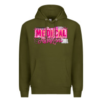Army Green valentine medical assistant Premium Hoodie - CowhideDigitalArt