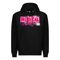 Black valentine medical assistant Premium Hoodie - CowhideDigitalArt