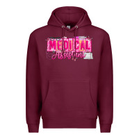 Burgundy valentine medical assistant Premium Hoodie - CowhideDigitalArt