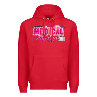 Red valentine medical assistant Premium Hoodie - CowhideDigitalArt