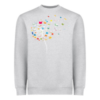Heather Grey Womens Funny Dandelion Books Gift For Reading Lover Women Girls V-Neck Heavyweight Sweatshirt - trangStudio