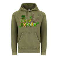 Vintage Olive Sham rockin skeleton hand St. Patrick's Vintage Hoodie - CowGirlArtShop