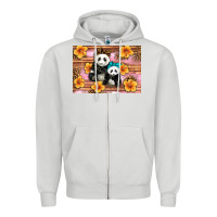 Dove Grey Mama Panda And Baby Panda Zipper Hoodie - Artiststas