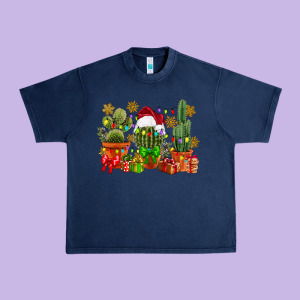 Christmas Cactus Urban Heavy Tee Designed By Cowgirlartshop