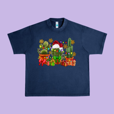 Christmas Cactus Urban Heavy Tee Designed By Cowgirlartshop