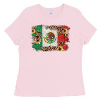 Bubblegum Pink Mexican Flag with Leopard Ladies Tee - texasbilliewilder