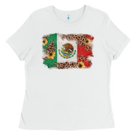 White Mexican Flag with Leopard Ladies Tee - texasbilliewilder