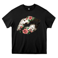 Black Cowhide And Flowers Lips Heavy Core Tee - Bettercallsaul
