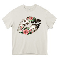 Cream Cowhide And Flowers Lips Heavy Core Tee - Bettercallsaul