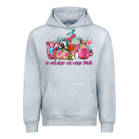 Heather Grey western cancer  in october we wear pink coffee cups with ribbons Urban Hoodie - AdoDesignShop