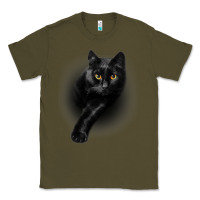 Army Green Black Cat Yellow EyesCats Tee Shirt Gifts Classic Tee - trangStudio