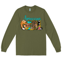 Army Green American Girl, western Cowhide Long Sleeve Tee - CowCowDesign