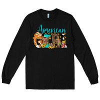 Black American Girl, western Cowhide Long Sleeve Tee - CowCowDesign