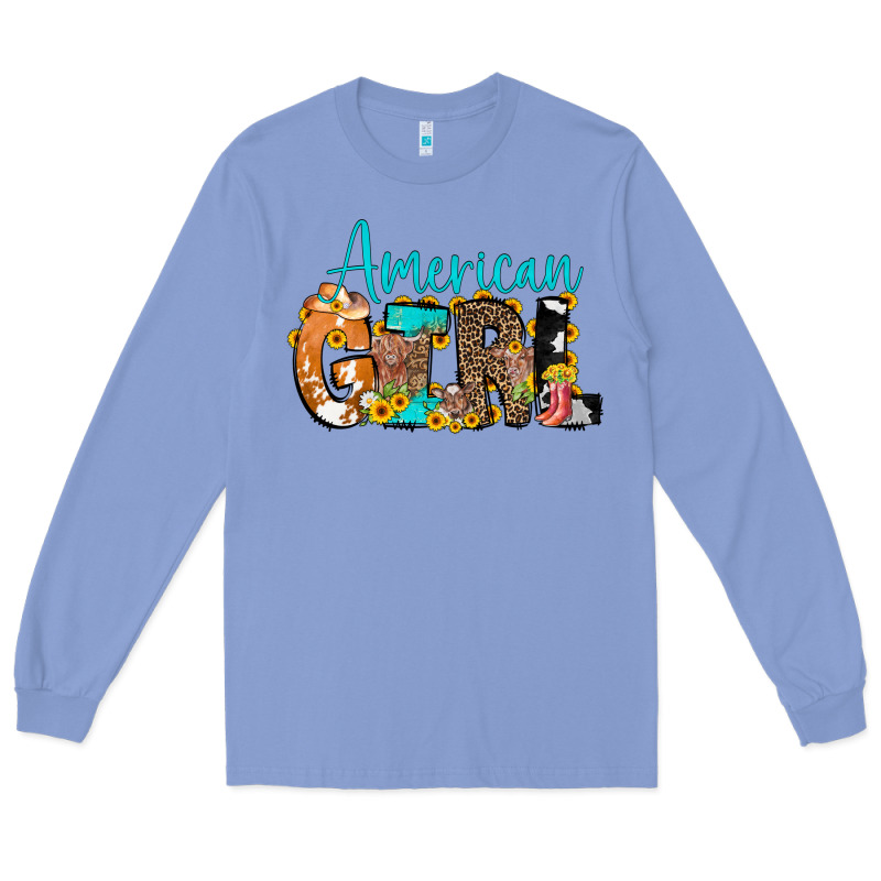 American Girl, Western Cowhide Long Sleeve Tee by CowCowDesign | Teevron